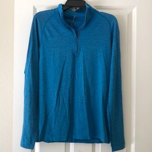 Lululemon long sleeve half zip shirt. Heathered blue. Medium.